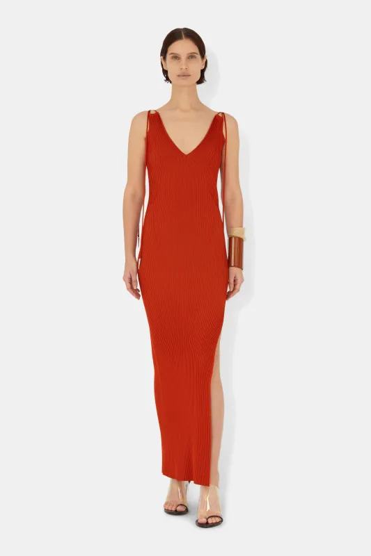 Carved Sleeveless Dress - Tomato made by Galvan
