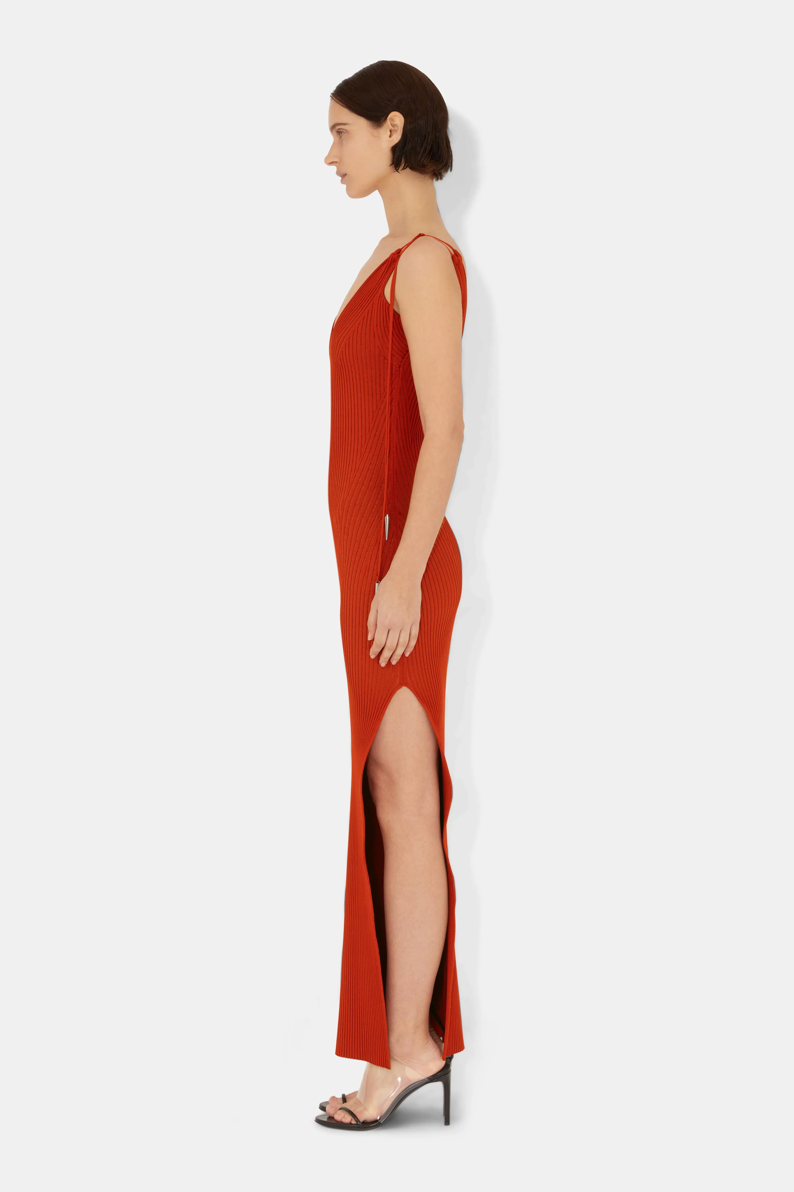 Carved Sleeveless Dress - Tomato sold by Galvan product image thumbnail 2