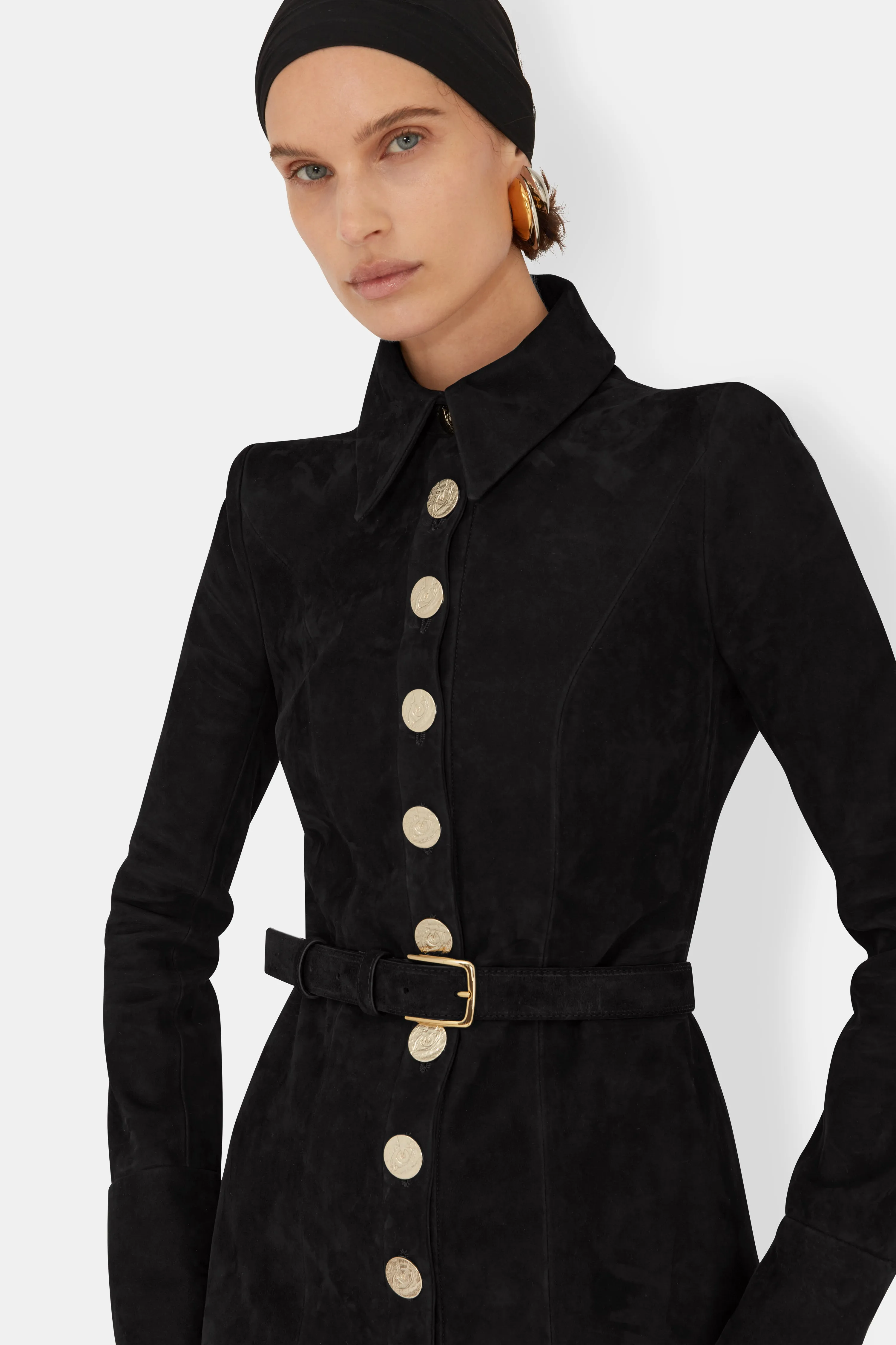 Buttoned Up Suede Jacket - Onyx sold by Galvan product image thumbnail 5