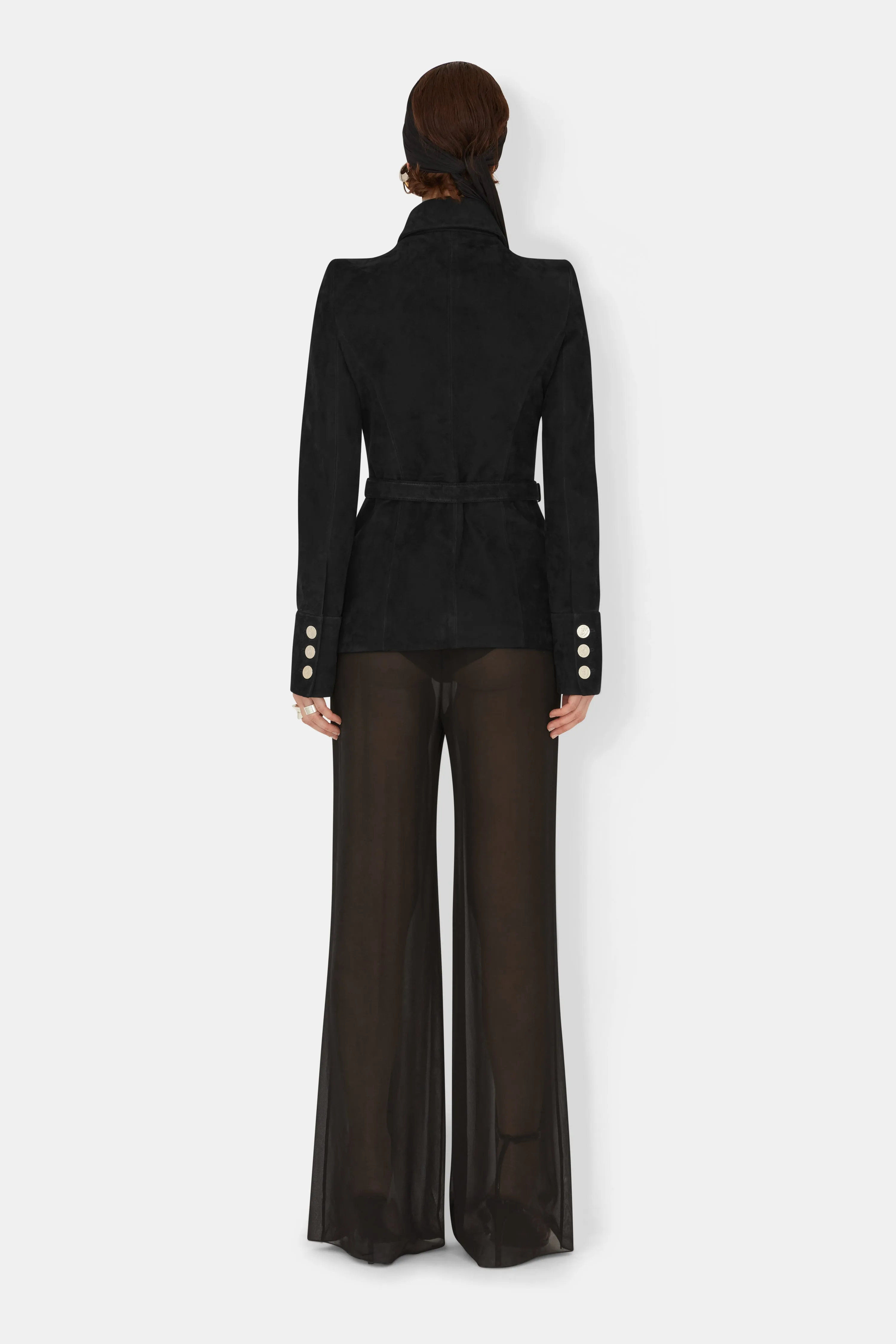 Buttoned Up Suede Jacket - Onyx sold by Galvan product image thumbnail 3