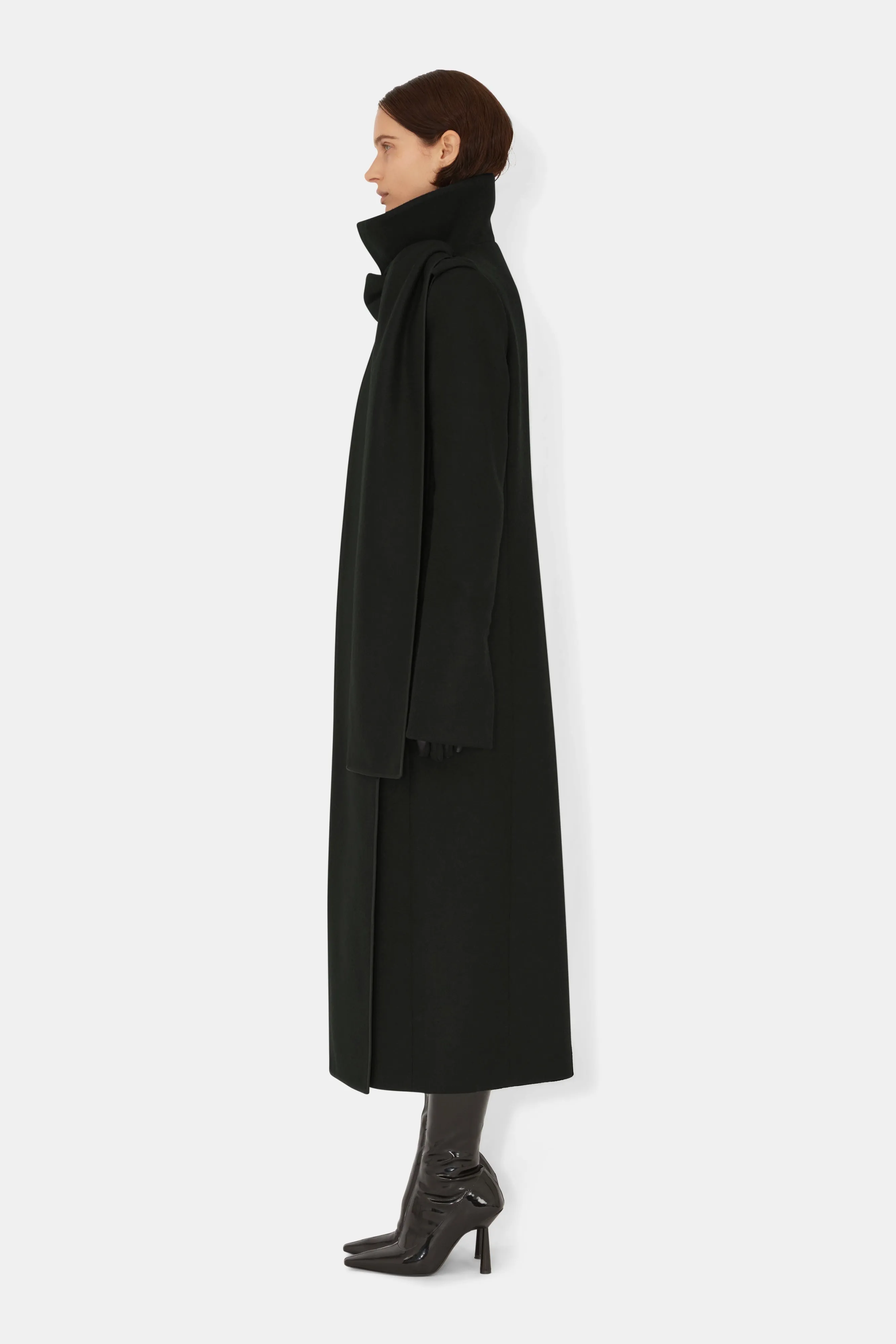 Delphinus Scarf Coat - Black sold by Galvan product image thumbnail 2
