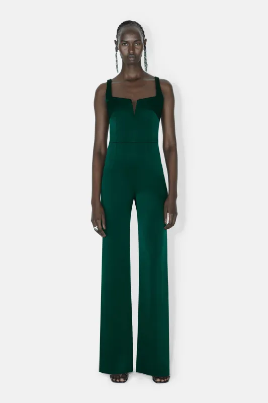Wide Leg Corset Jumpsuit - Pine made by Galvan