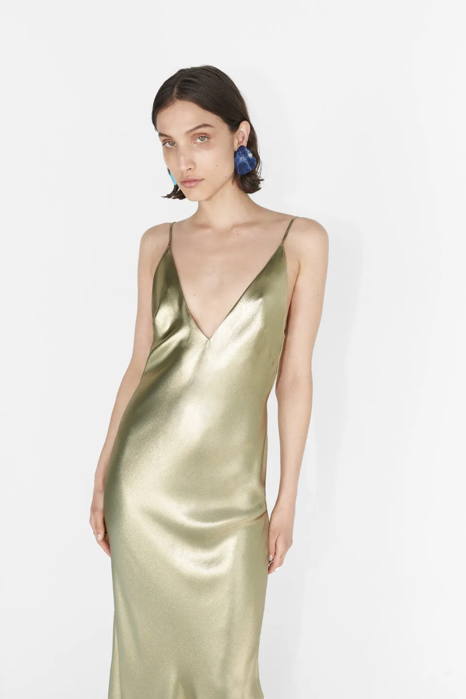 Galvanized Silk Slip Dress - Gold sold by Galvan product image thumbnail 4
