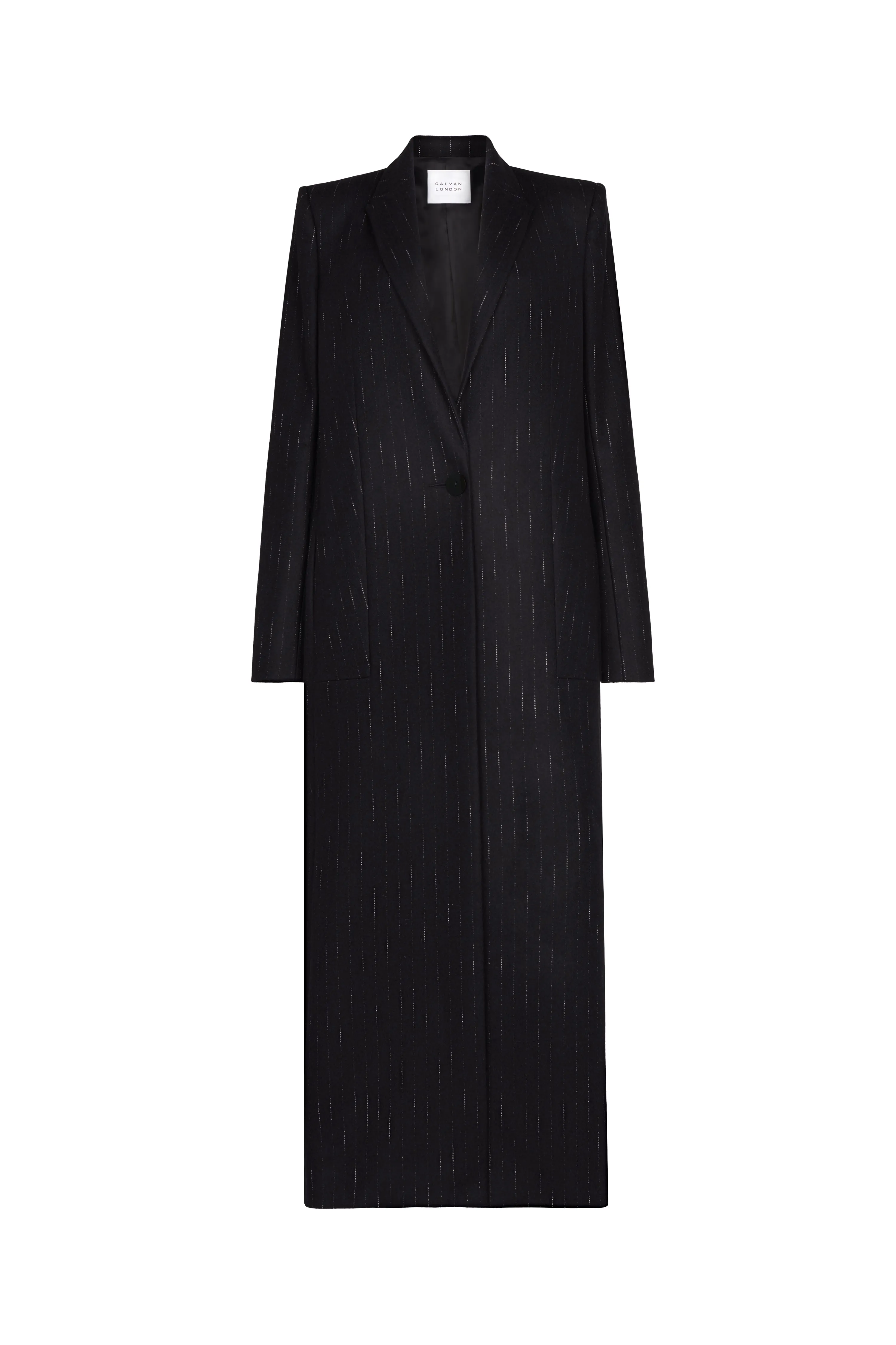 Boyfriend Coat - Midnight & Creme Pinstripe sold by Galvan product image thumbnail 5