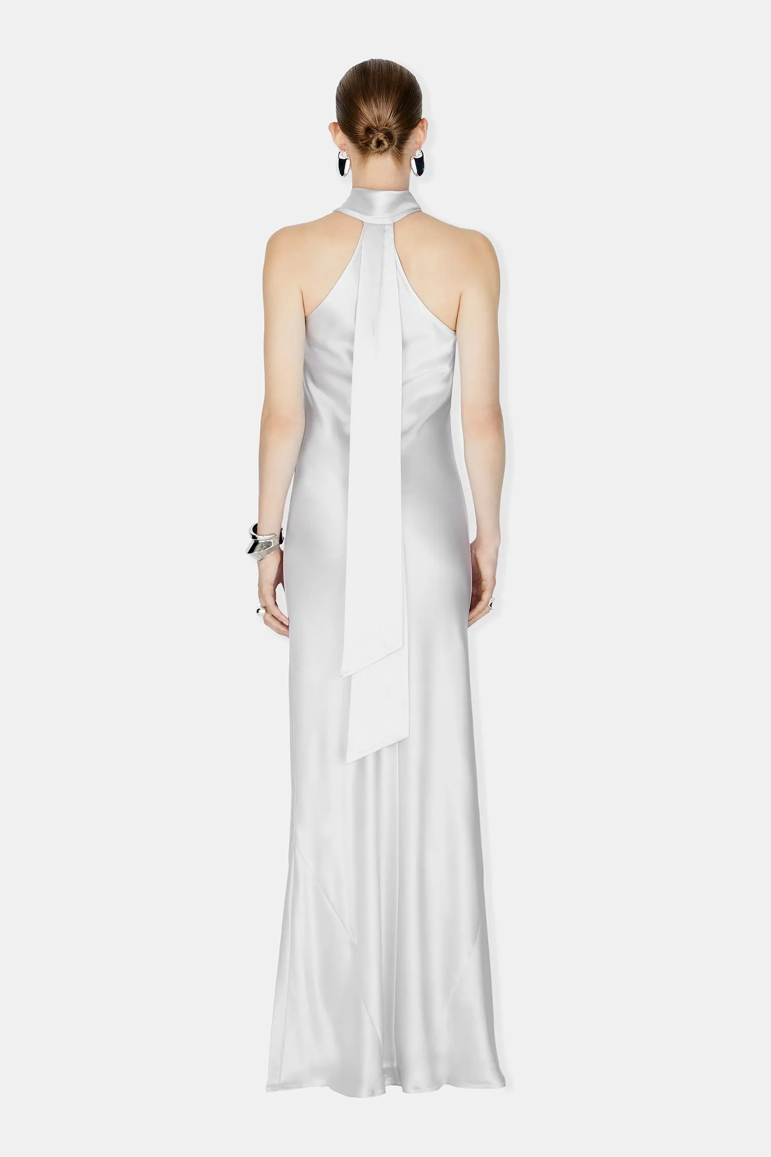 Pandora Satin Maxi Dress - Platinum sold by Galvan product image thumbnail 3