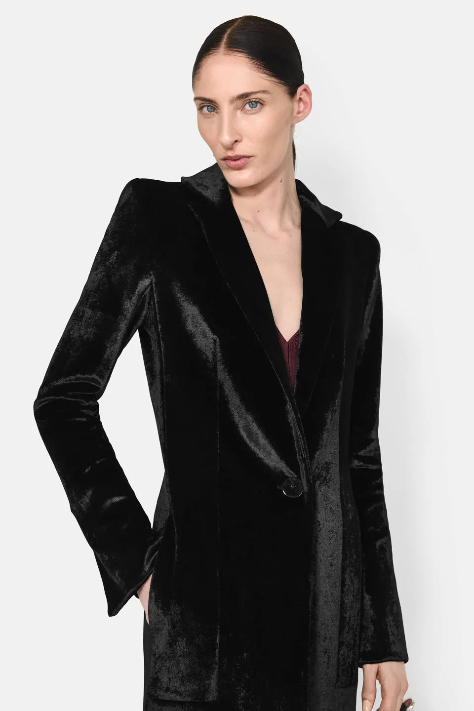 Sculpted Velvet Coat - Black sold by Galvan product image thumbnail 4