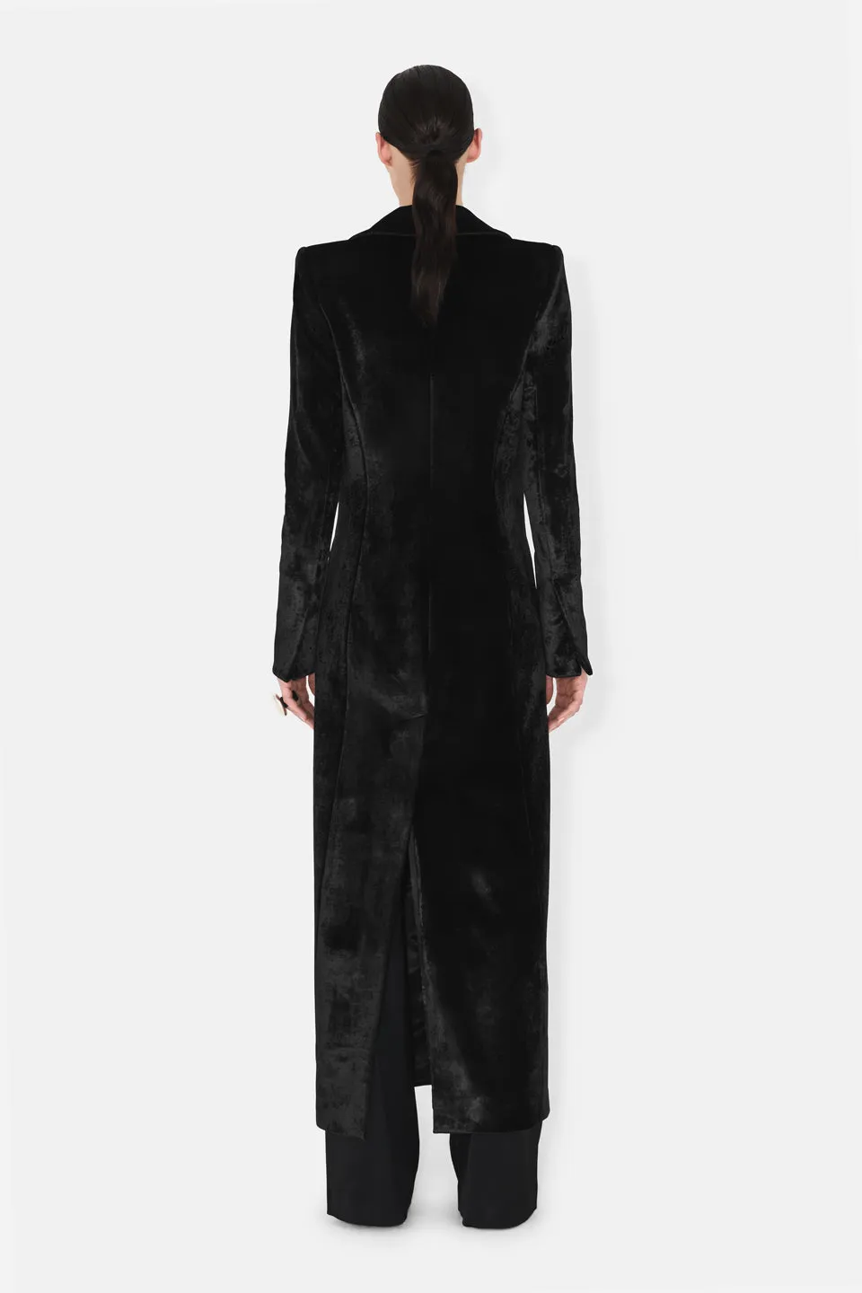 Sculpted Velvet Coat - Black sold by Galvan product image thumbnail 3