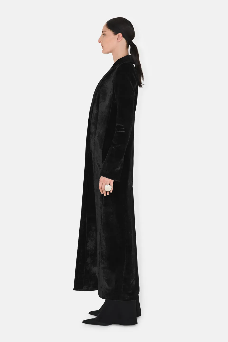 Sculpted Velvet Coat - Black sold by Galvan product image thumbnail 2