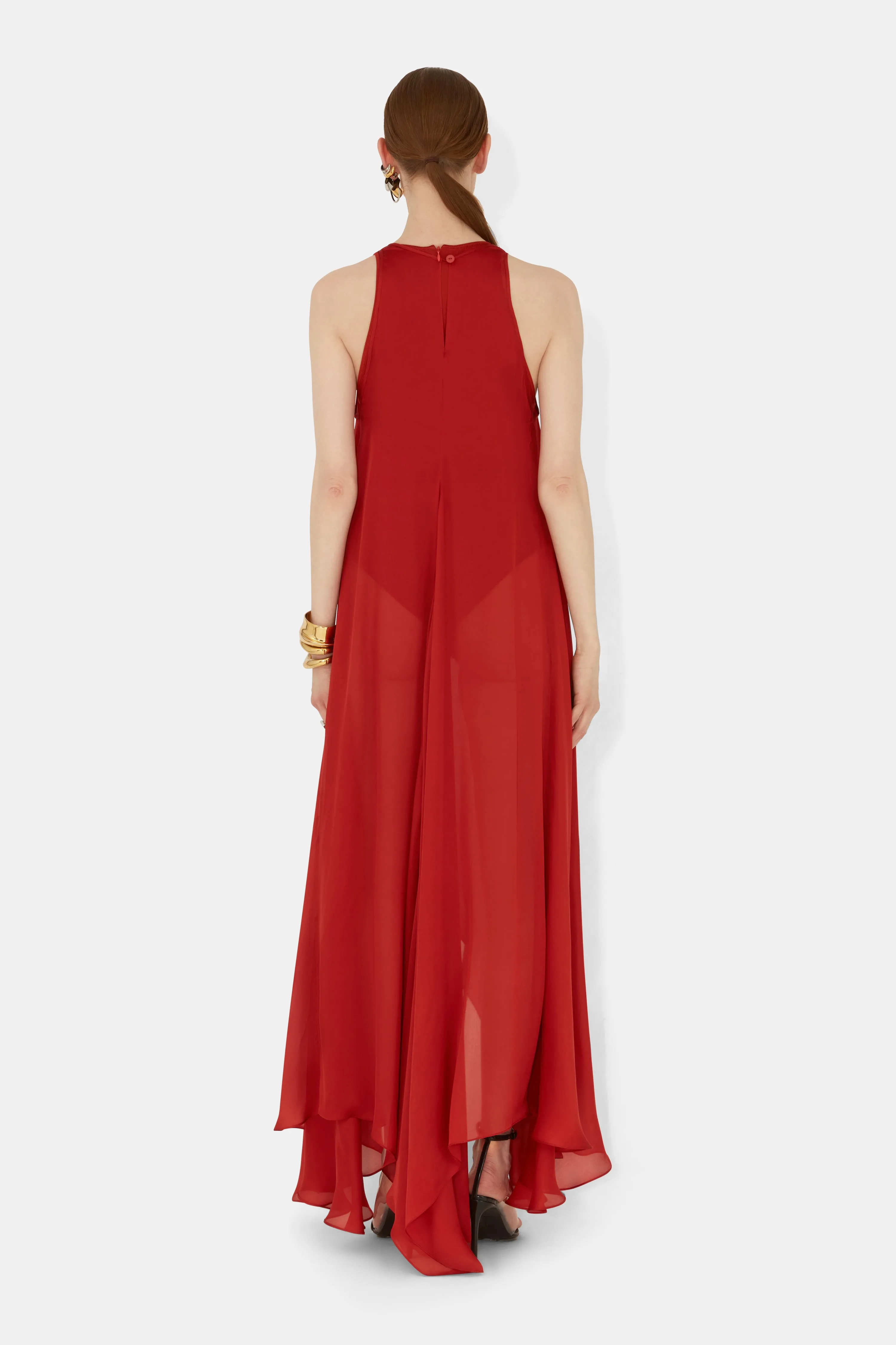 Amorphous Silk Dress - Tomato sold by Galvan product image thumbnail 4