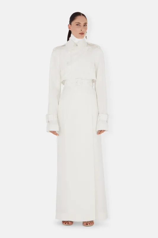 Francis Satin Bridal Trench Coat made by Galvan