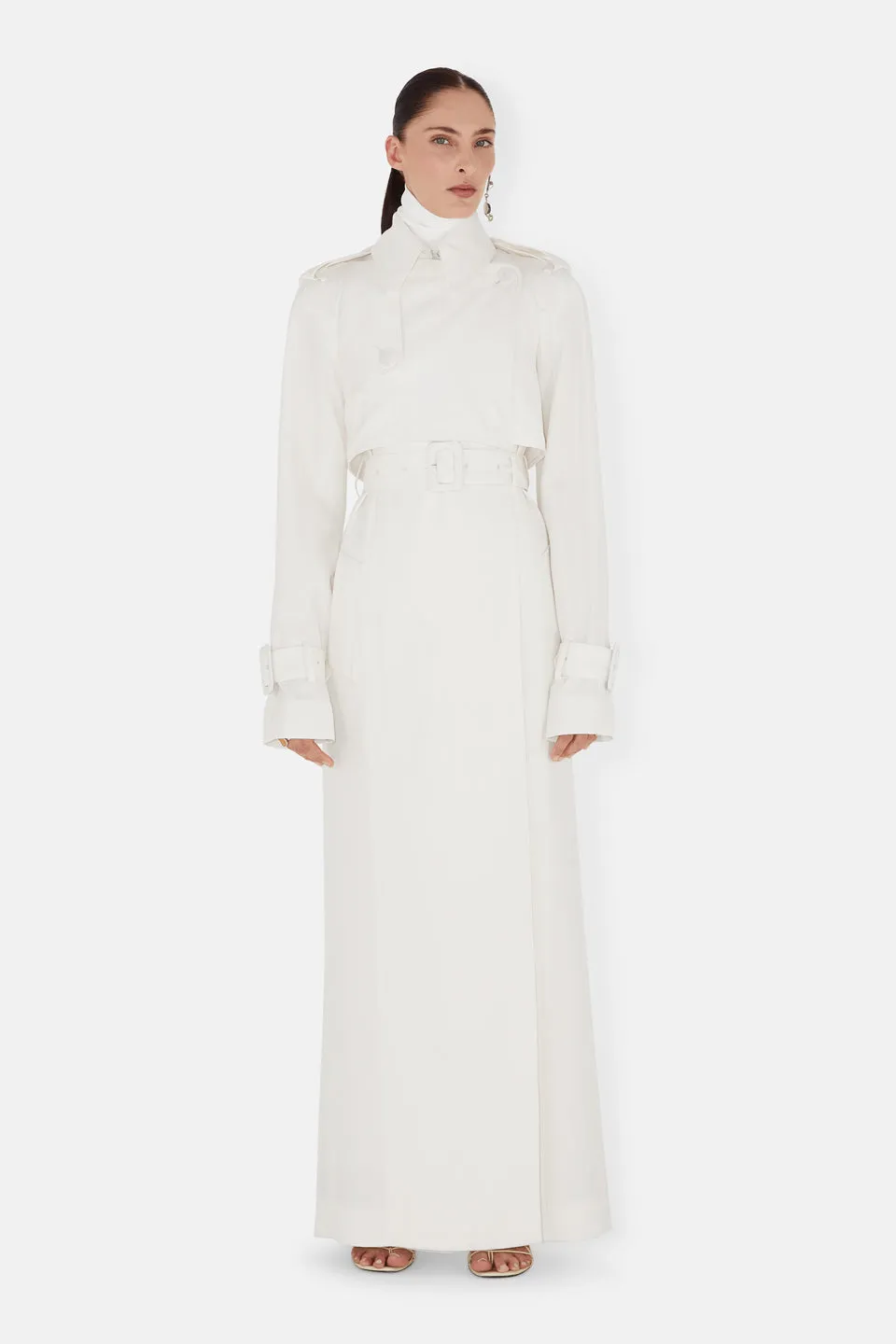Francis Satin Bridal Trench Coat sold by Galvan