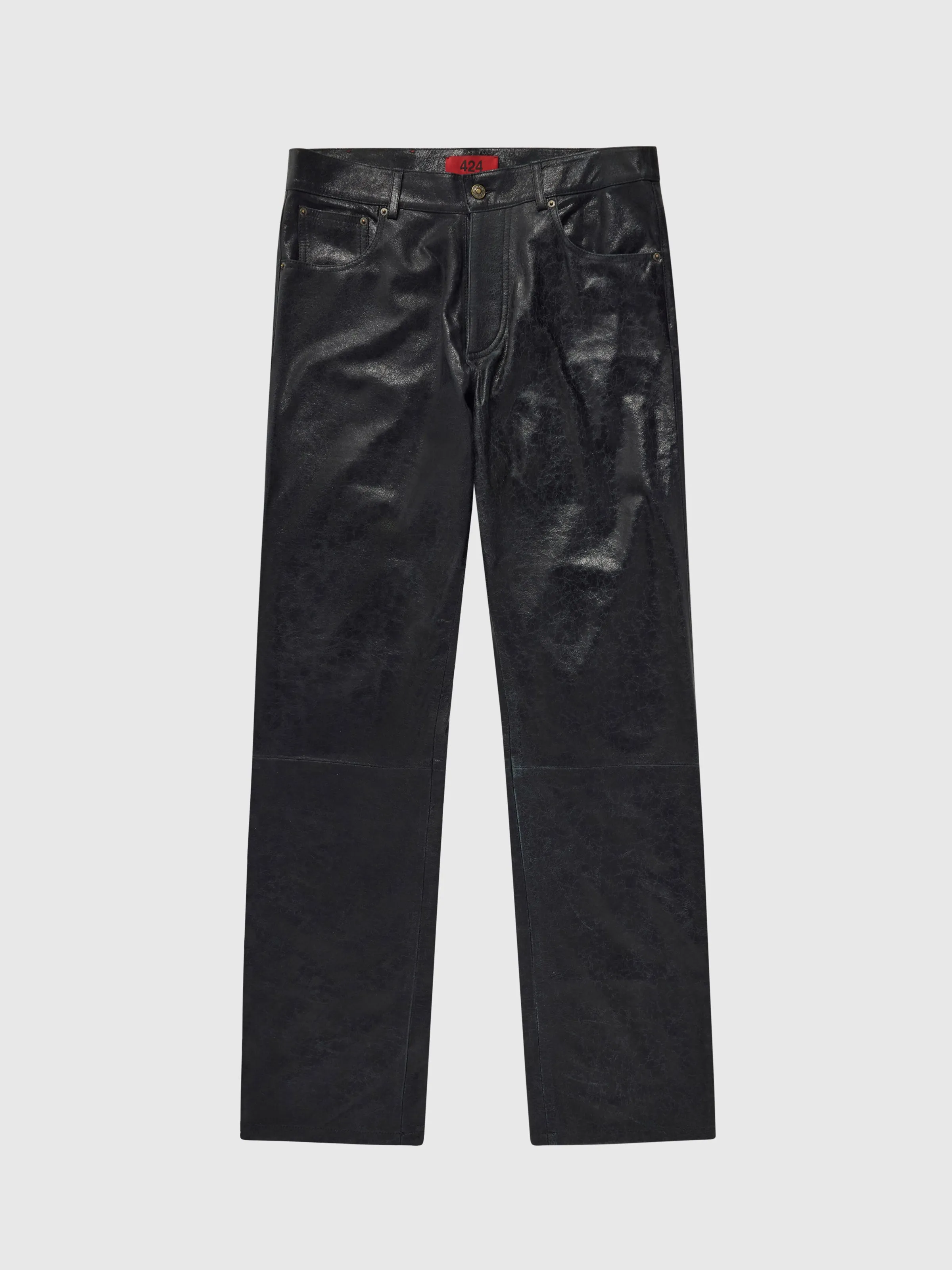 Skinny Leather Pants in Black sold by 424