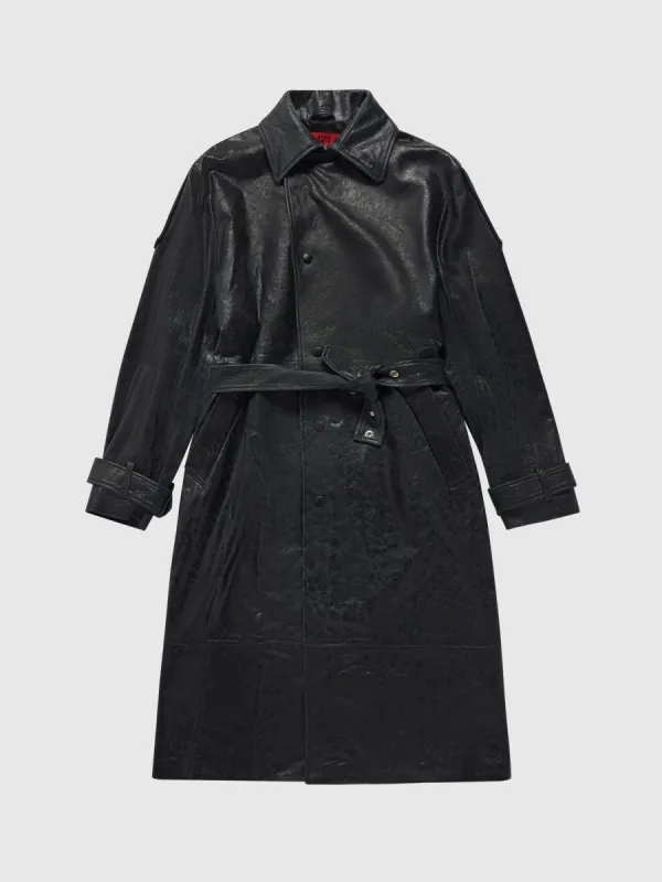 Leather Trench Coat in Black sold by 424