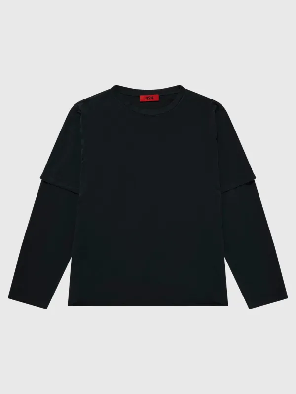 Double-Sleeve T-Shirt in Black sold by 424