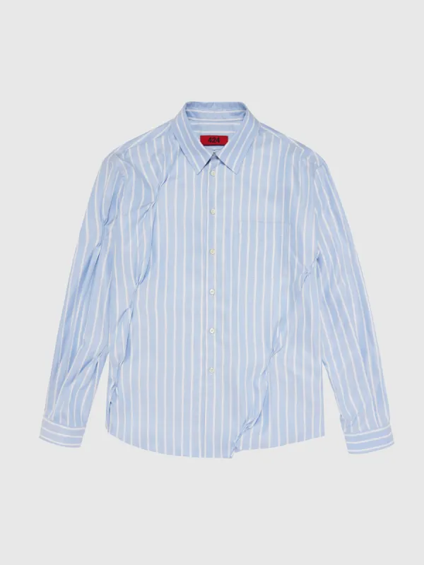 Striped Long-Sleeve Button-Up in Blue sold by 424