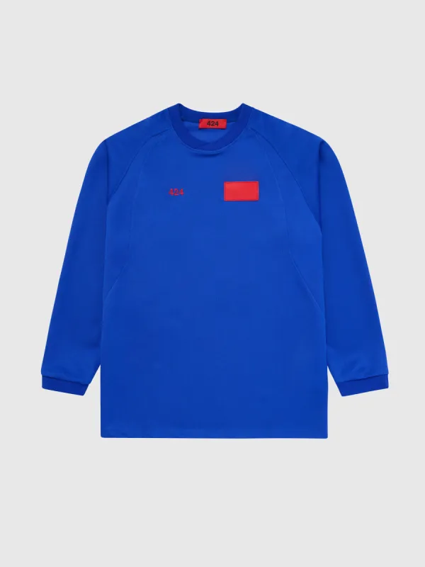 Square Logo Long Sleeve T-Shirt in Blue made by 424