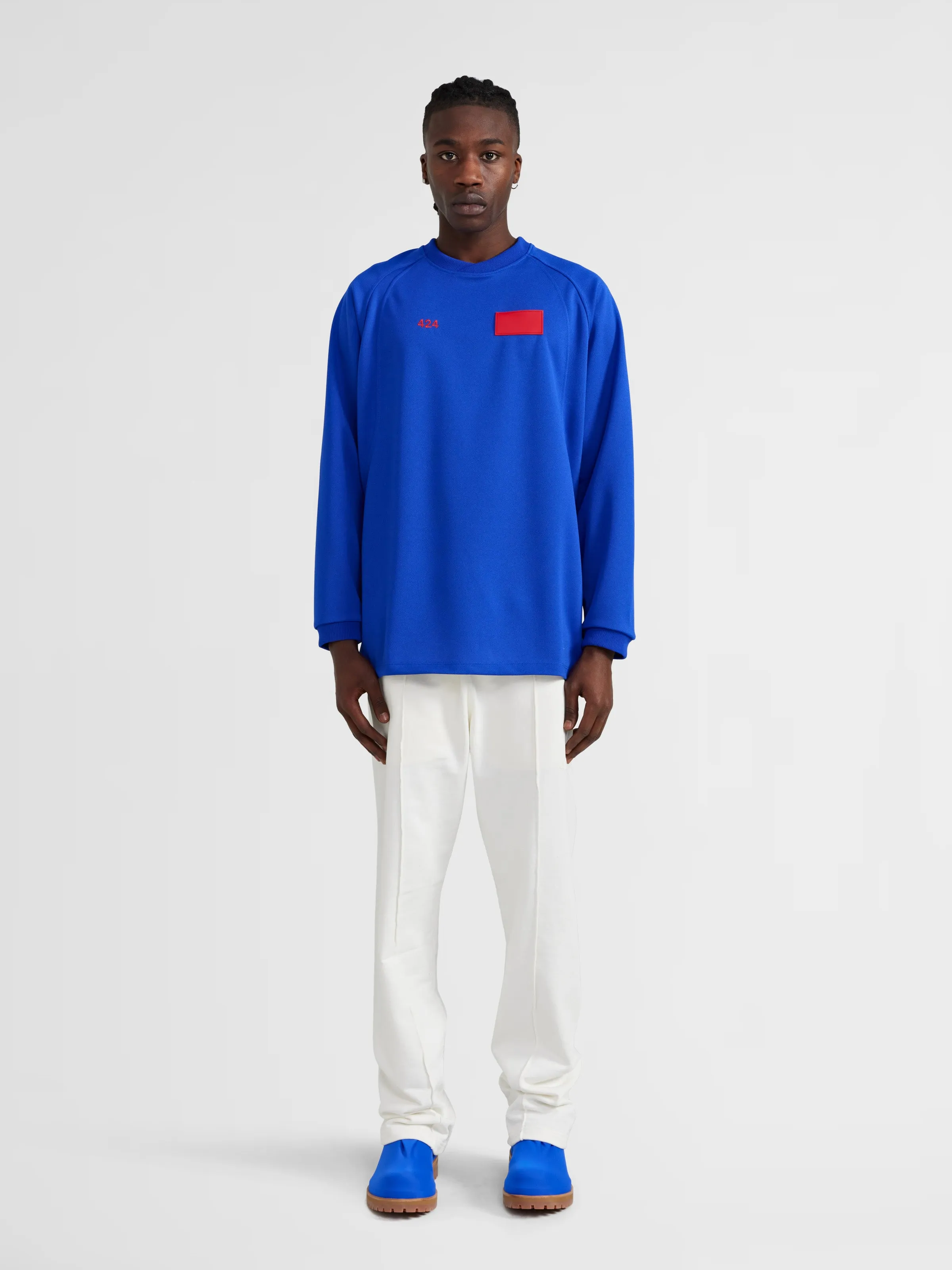 Square Logo Long Sleeve T-Shirt in Blue sold by 424 product image thumbnail 3