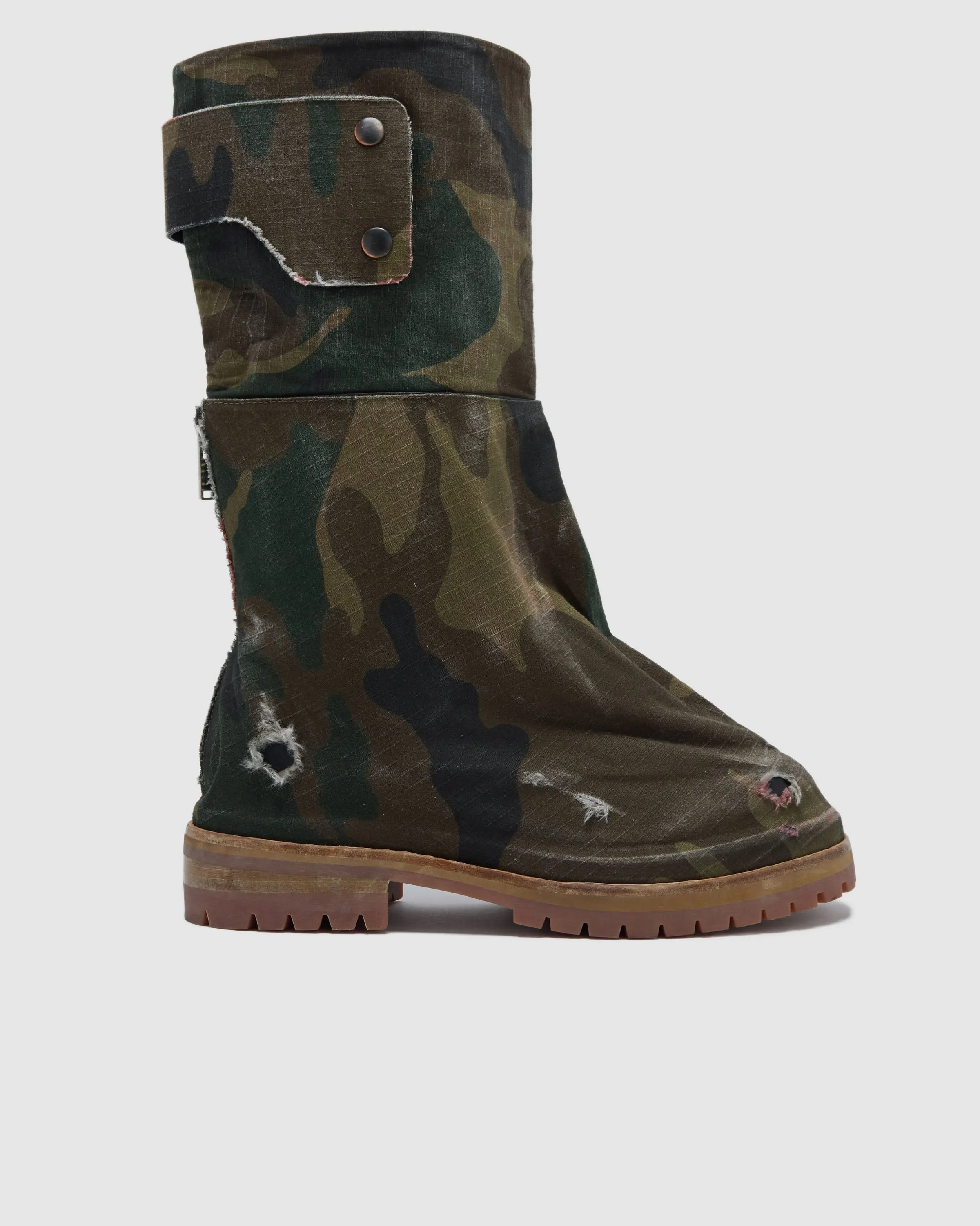 ★TOUT Y EST★ Lyon C Long Camo Original Black EF LN.C-LO-CM Combat Boot — Black – La Garçonne