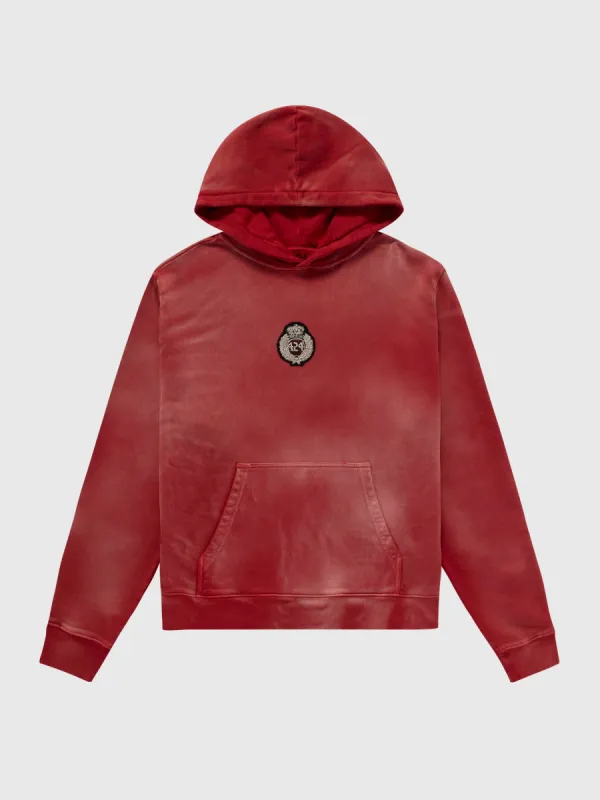 College Patch Hoodie in Red sold by 424