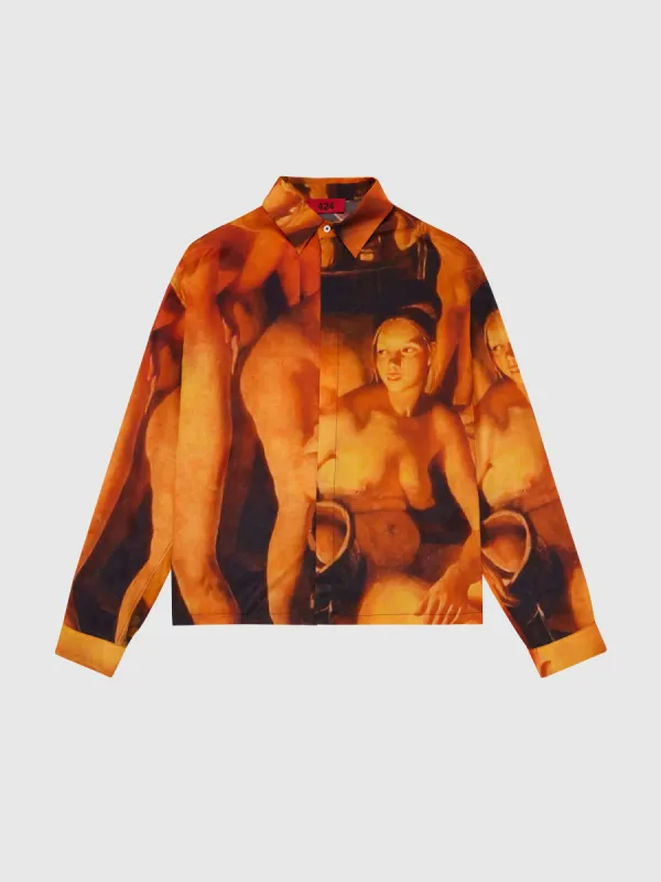 Printed Button-Up in Orange sold by 424