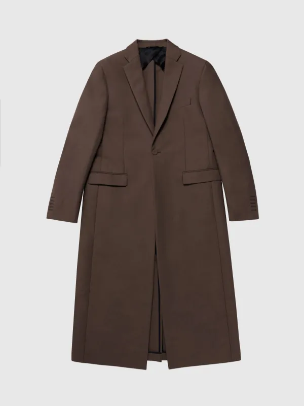 One-Button Long Blazer in Brown sold by 424