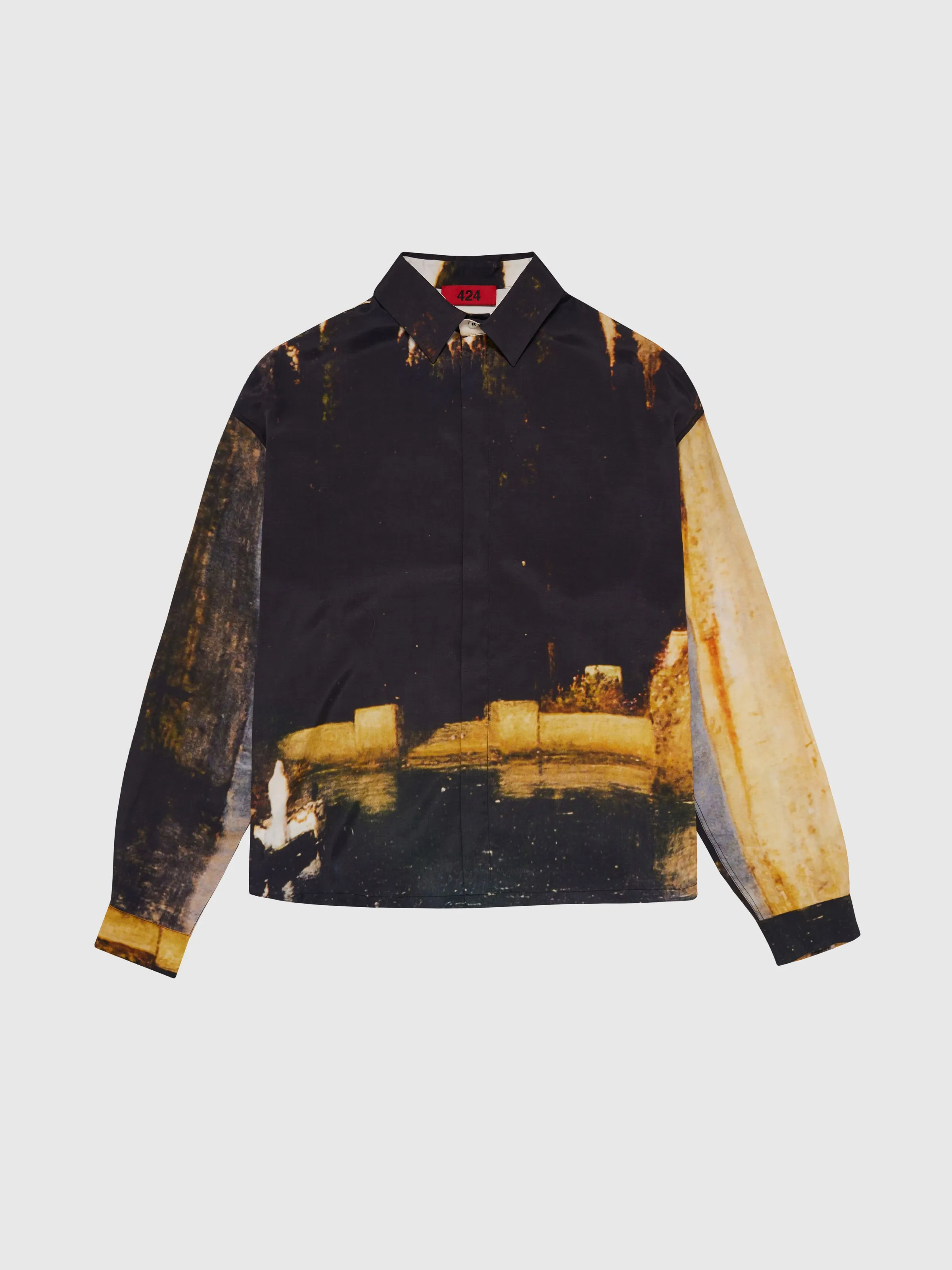 Printed Button-Up in Black sold by 424