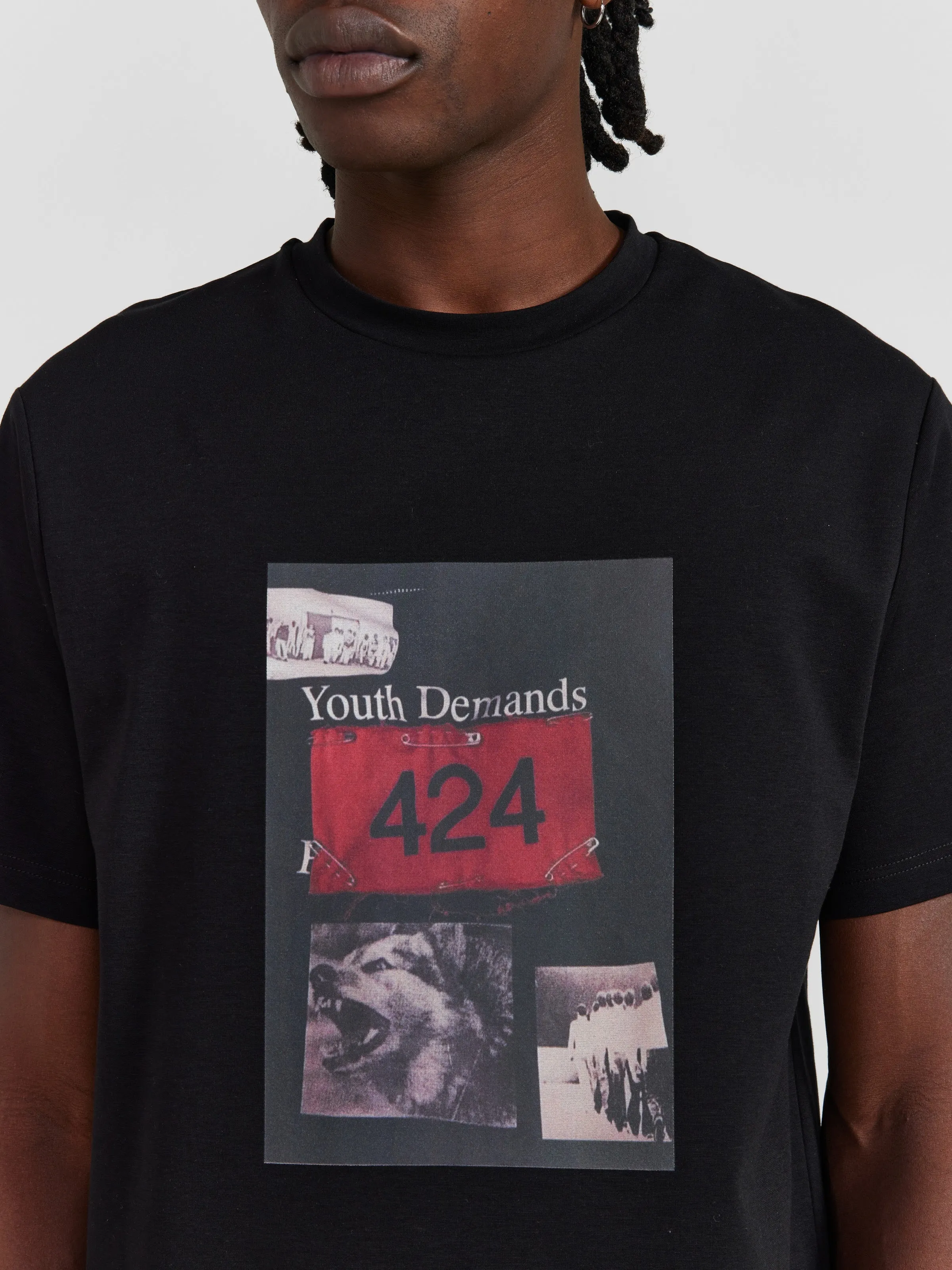 "Youth Demands" Graphic T-Shirt in Black sold by 424 product image thumbnail 2