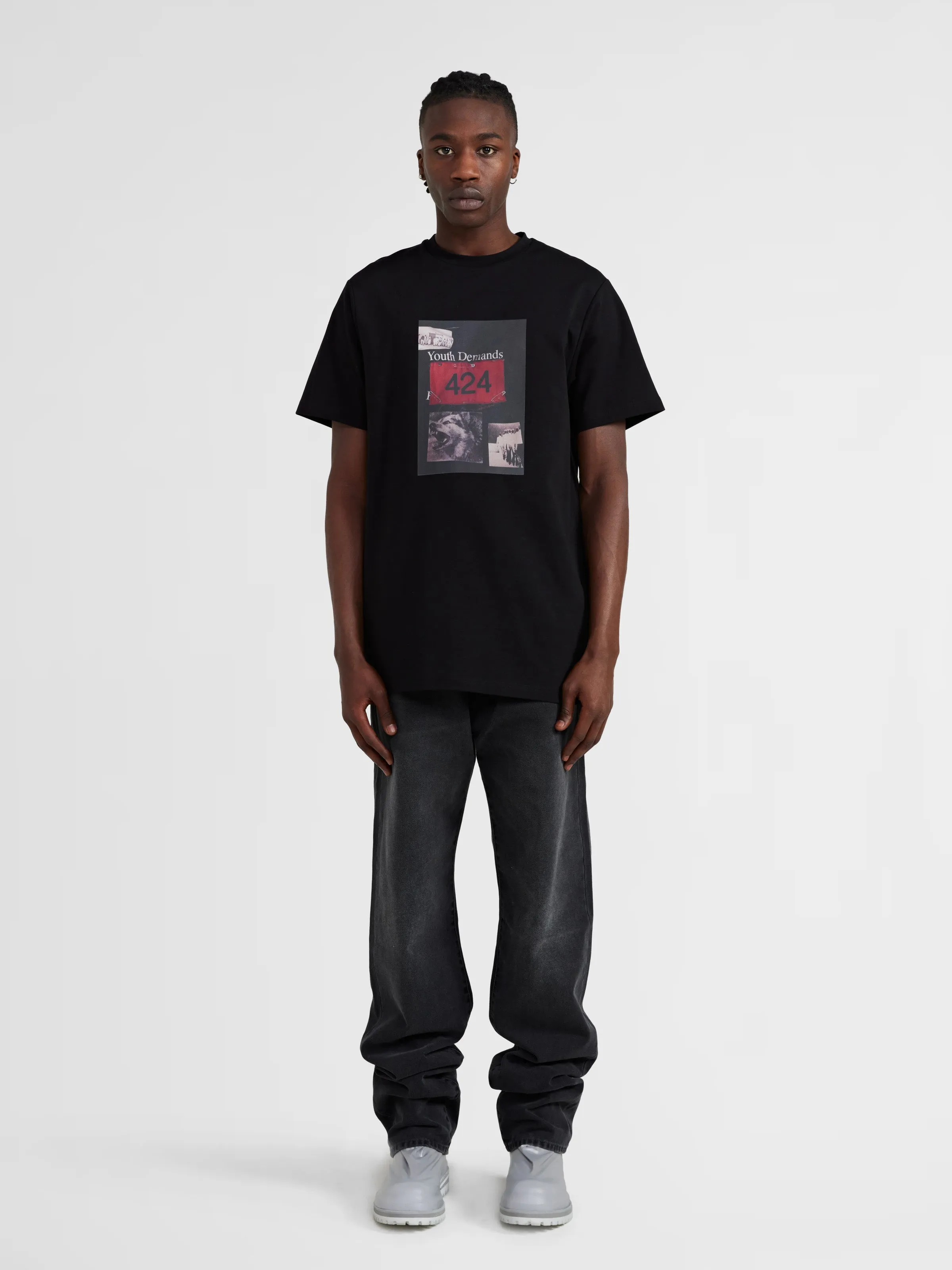 "Youth Demands" Graphic T-Shirt in Black sold by 424 product image thumbnail 3