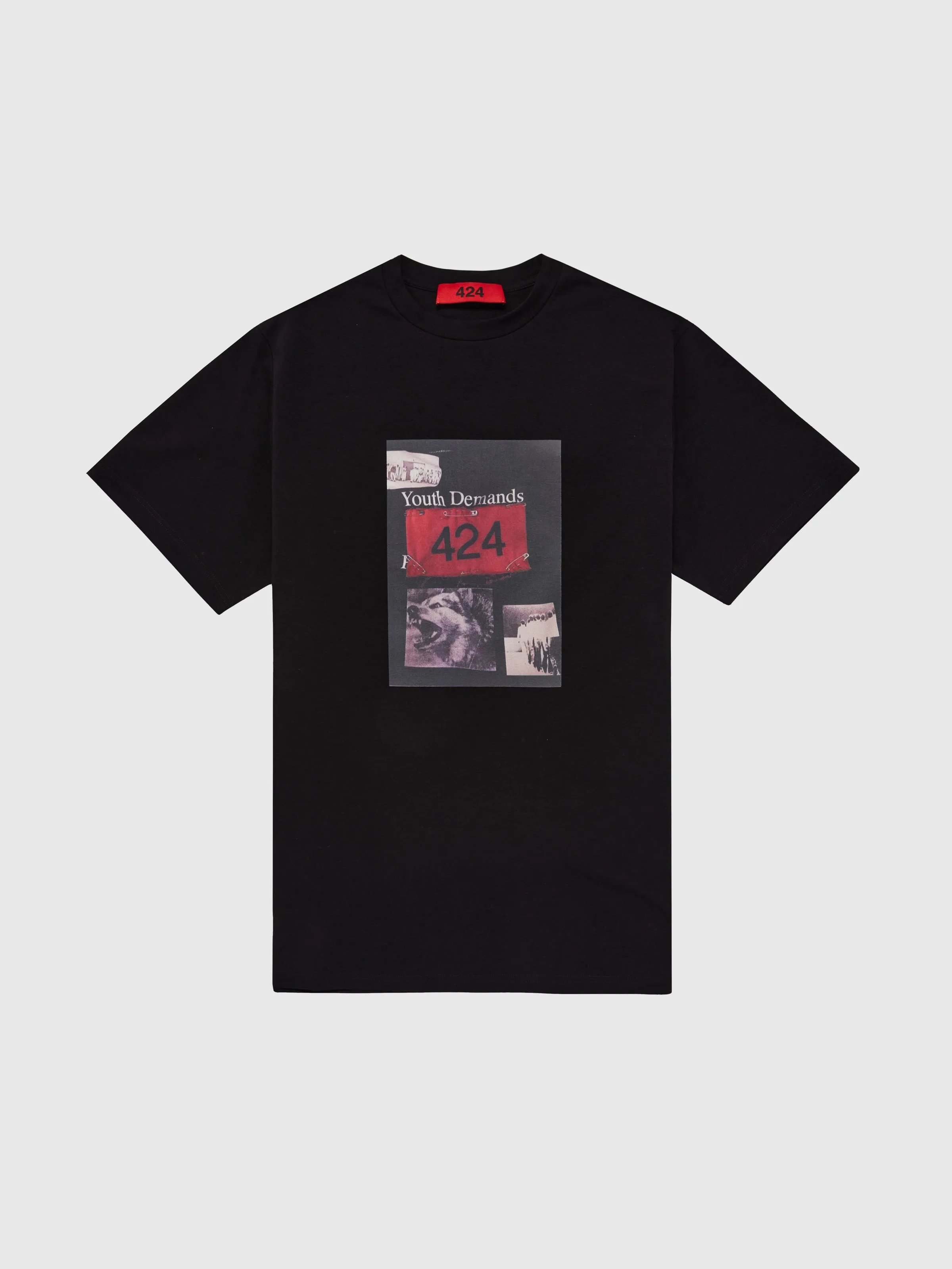 "Youth Demands" Graphic T-Shirt in Black sold by 424