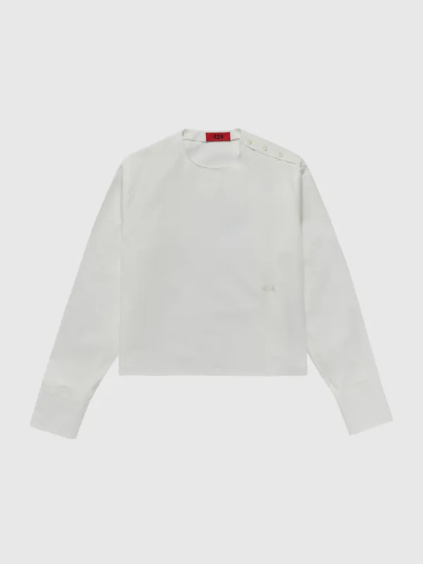 Cropped Shirt in White made by 424