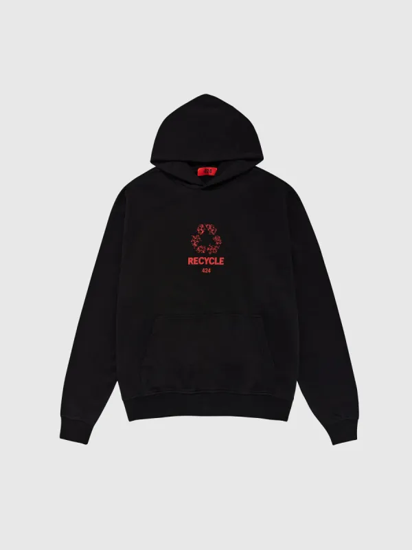 Graphic Hoodie in Black sold by 424