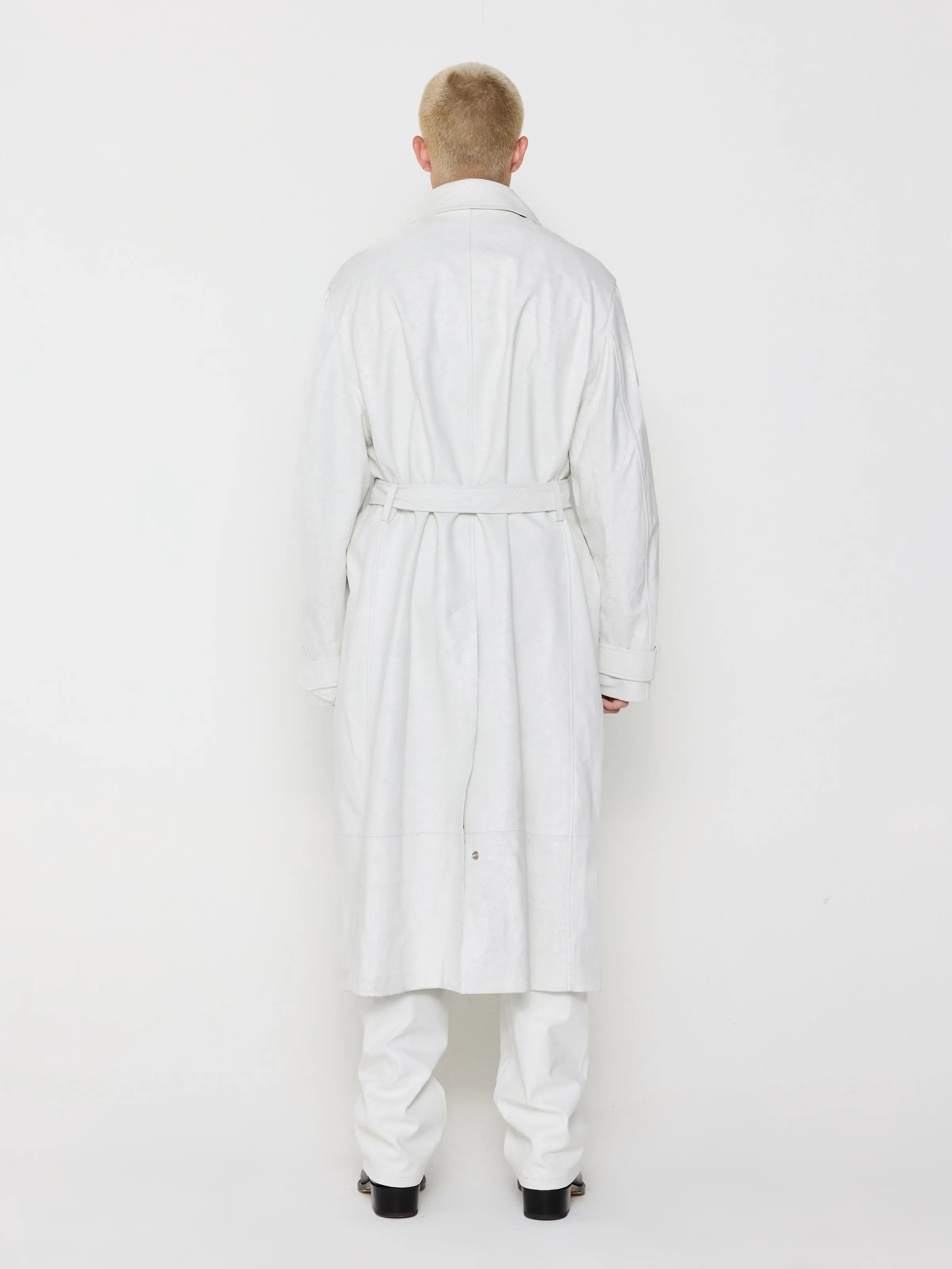 Leather Trench Coat in White sold by 424 product image thumbnail 3