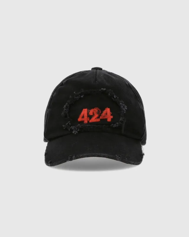 Denim Baseball Cap in Black sold by 424