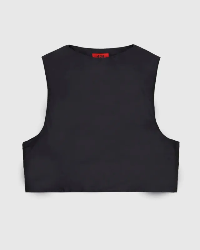 Nylon Padded Vest in Black sold by 424