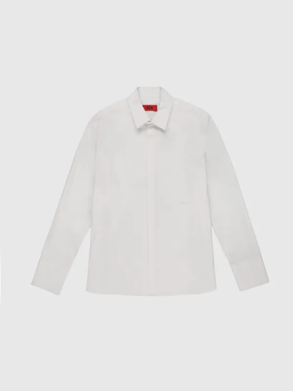 Poplin Shirt in White made by 424
