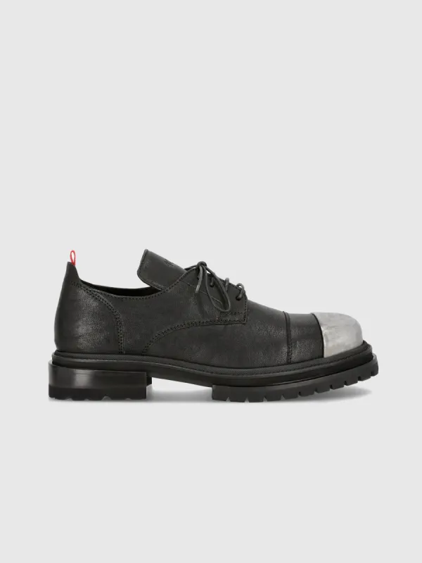 Steel Toe Leather Derby in Black sold by 424