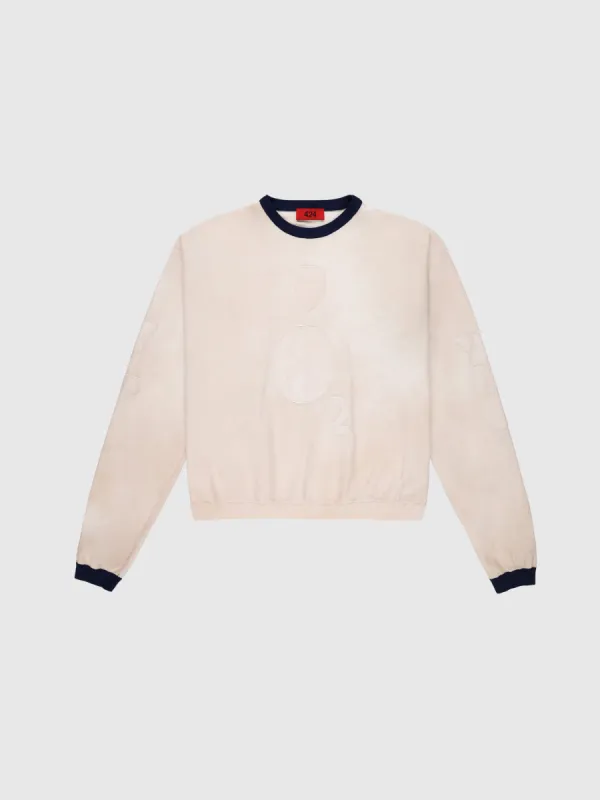 Technical Yarn Soccer Sweater in Offwhite And Navy sold by 424
