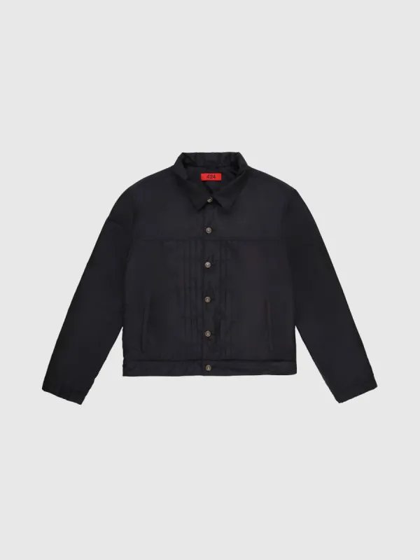 Lightweight Nylon Padded Trucker in Black sold by 424