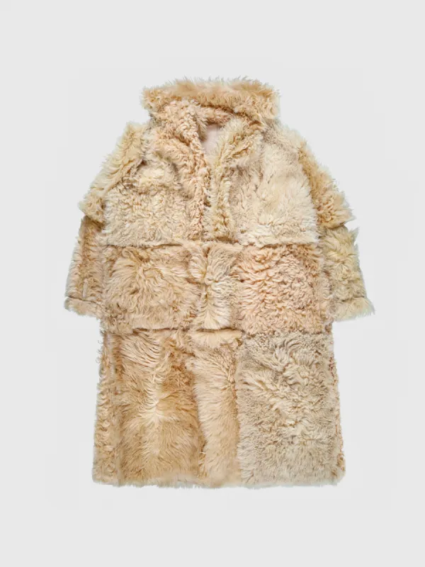 Shearling Long Hair Johan Trench in Sand sold by 424