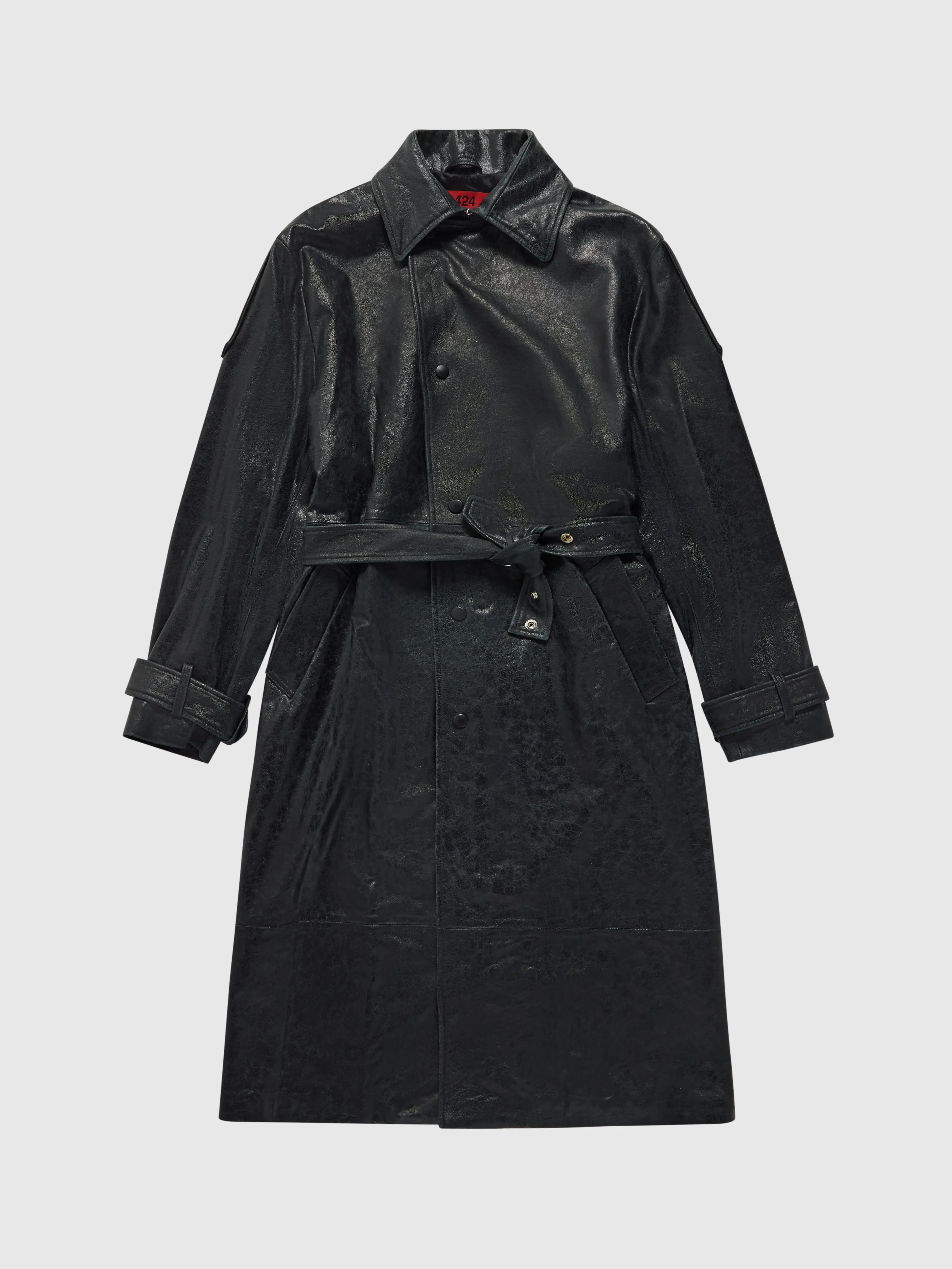Paper Leather Trench in Black sold by 424
