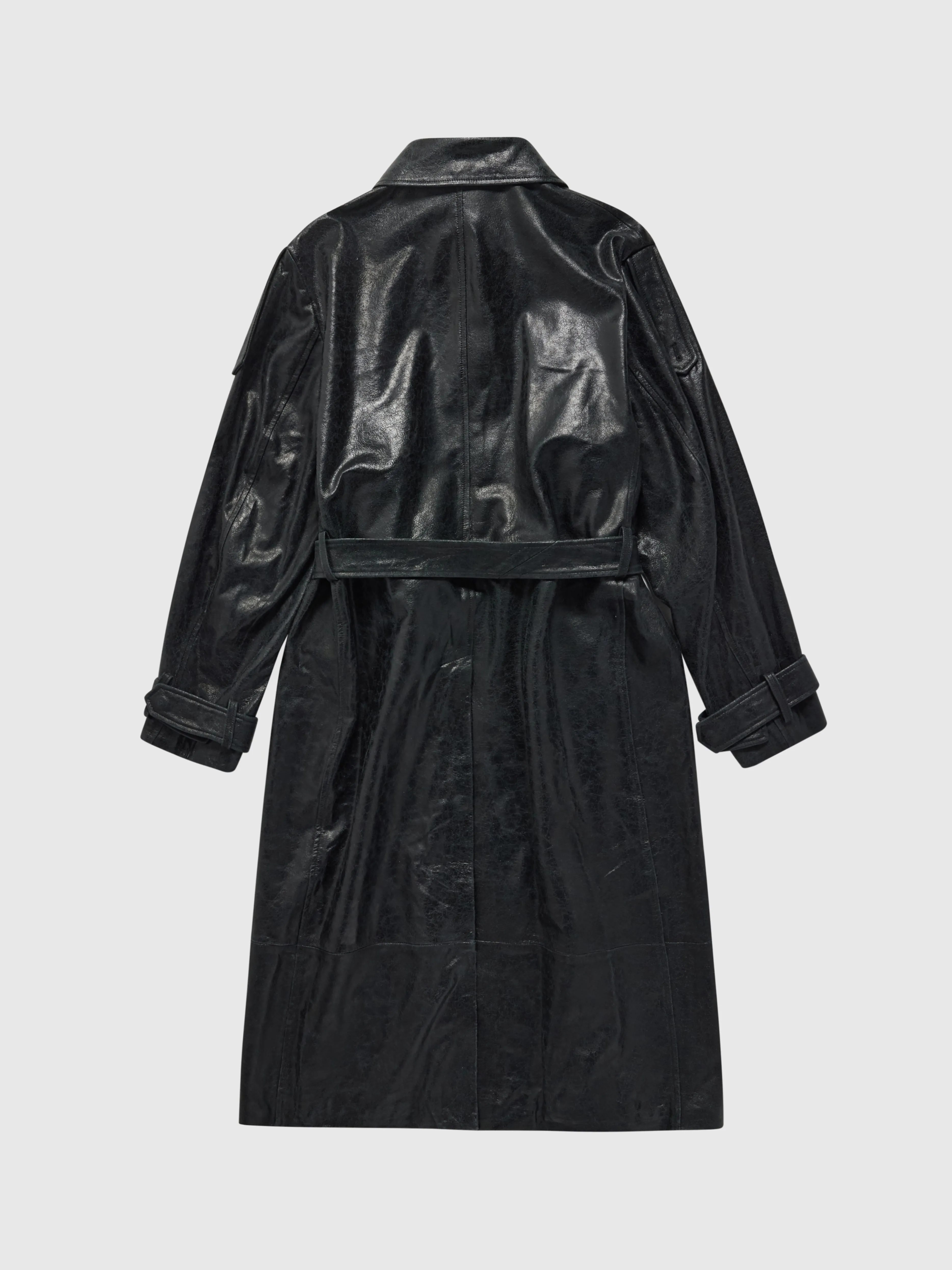Paper Leather Trench in Black sold by 424 product image thumbnail 2
