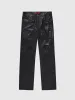 Five Pocket Paper Leather Pant in Black sold by 424