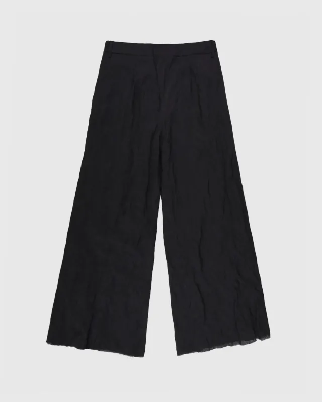 Metal Wool Tailored Trousers in Black sold by 424