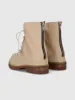 Nabuk Leather Lace-Up Marathon Boot in Cream sold by 424