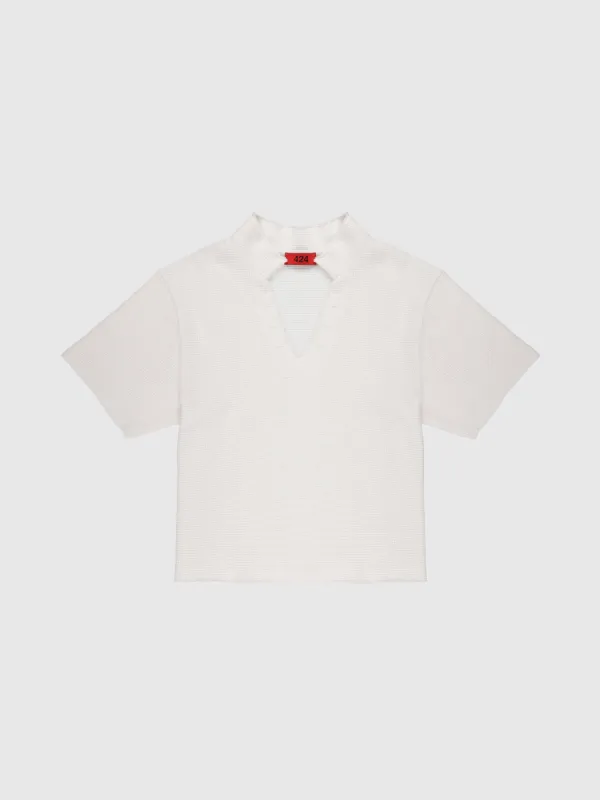 Short Sleeve Jersey Thermal in Offwhite made by 424