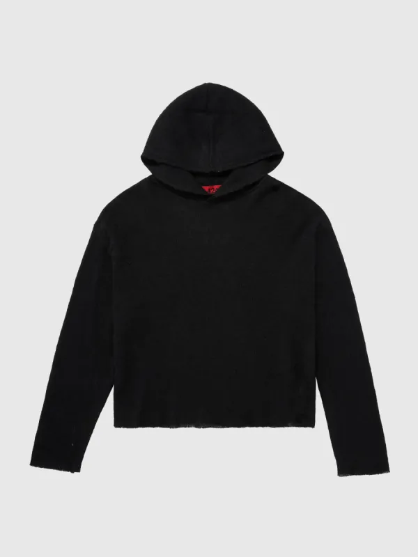 Light Mohair Layering Hoodie in Black sold by 424