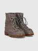 Nabuk Leather Laced Up Marathon Boot in Dusty Nude sold by 424