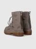 Nabuk Leather Laced Up Marathon Boot in Dusty Nude sold by 424