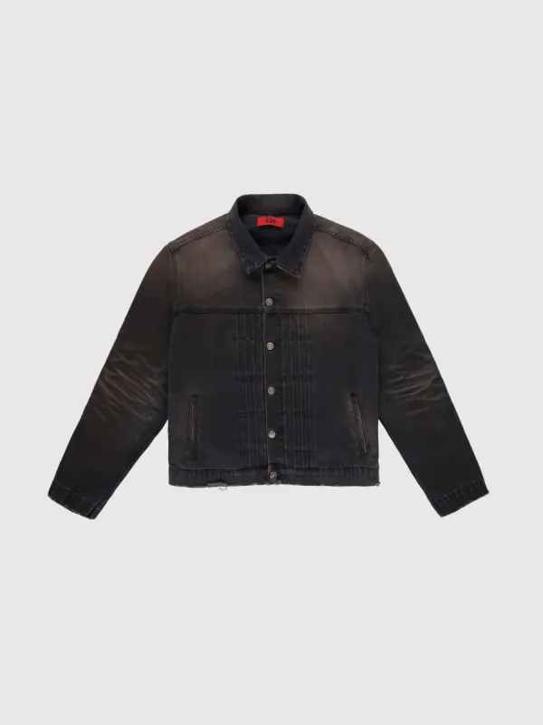 Denim Trucker Jacket in Washed Black made by 424