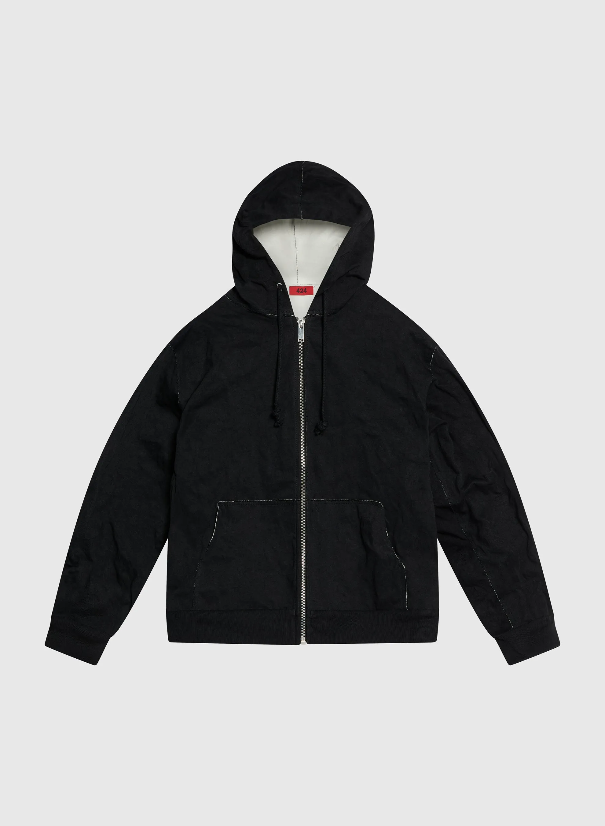 MOLDED WRAPPED HOODIE BLACK sold by 424